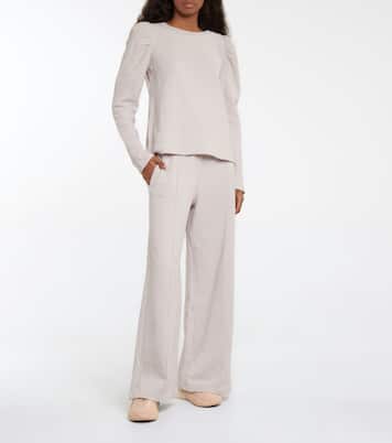 Cotton high-rise wide-leg pants | Velvet