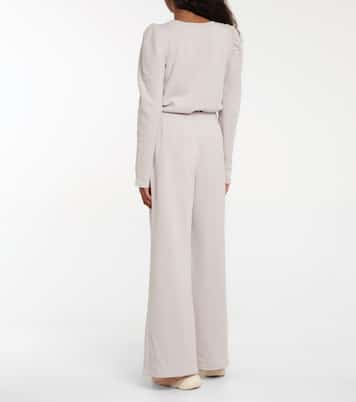 Cotton high-rise wide-leg pants | Velvet
