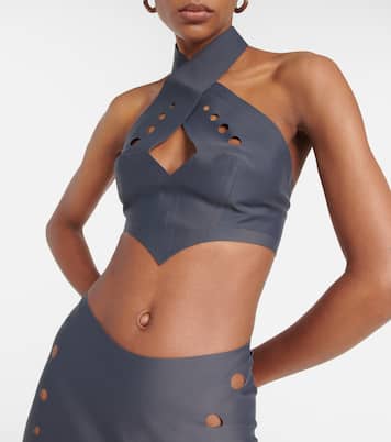 Top cropped in jersey traforato | Jean Paul Gaultier