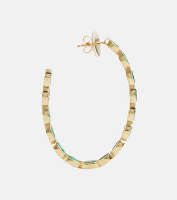 Orecchini Oval Eternity in oro 18kt con smeraldi | Octavia Elizabeth