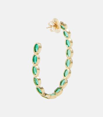 Orecchini Oval Eternity in oro 18kt con smeraldi | Octavia Elizabeth
