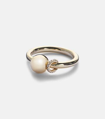 Bague Piercing en or 14 ct et diamants | Rainbow K