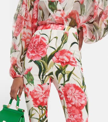 Pantalones ajustados en mezcla de seda | Dolce&Gabbana