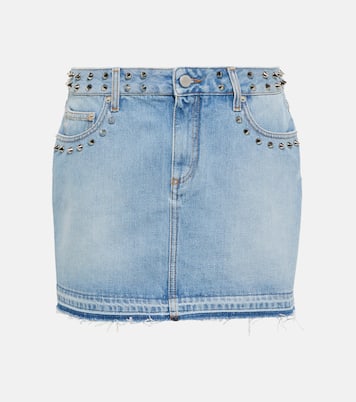 Mini-jupe en jean à ornements | Alessandra Rich