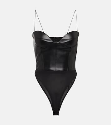 Halston faux leather bodysuit | Alex Perry