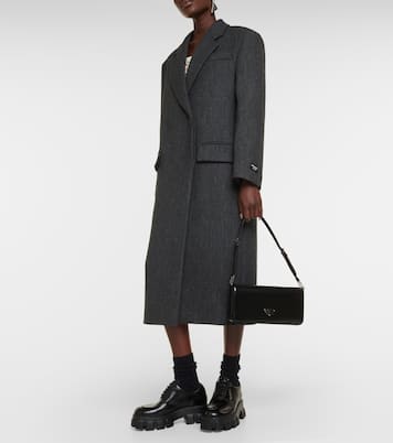 Double-breasted virgin wool coat | Prada