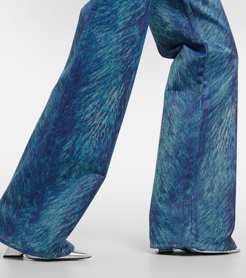 Embellished fur-print flared jeans | Area