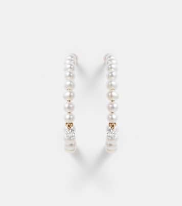 Boucles d'oreilles en or 18 ct, perles et diamants | Persée