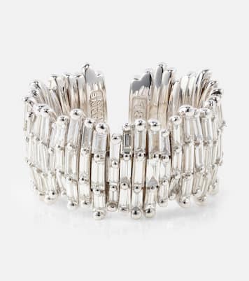 Bague Classic Triple Row en or blanc 18 ct et diamants | Suzanne Kalan