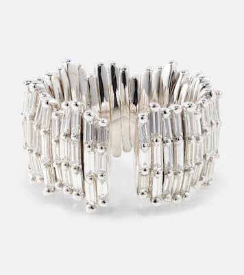 Bague Classic Triple Row en or blanc 18 ct et diamants | Suzanne Kalan