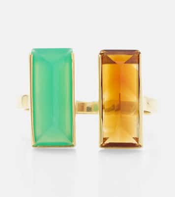 Bi Maxi 9kt gold ring with chrysoprase and citrine | Aliita