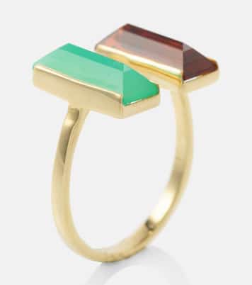 Bi Maxi 9kt gold ring with chrysoprase and citrine | Aliita