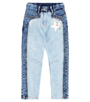 Jeans con ricamo e cristalli | Monnalisa