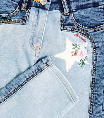 Jeans con ricamo e cristalli | Monnalisa