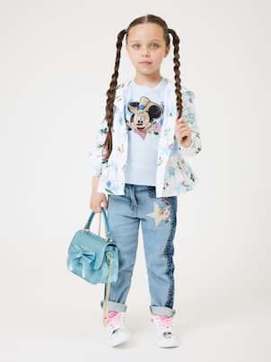 Jeans con ricamo e cristalli | Monnalisa