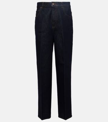 Jeans rectos cropped de tiro alto | Loro Piana