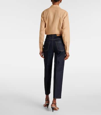 Jeans rectos cropped de tiro alto | Loro Piana