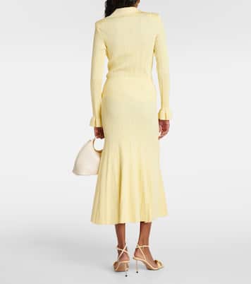 Ribbed-knit flared midi skirt | Self-Portrait