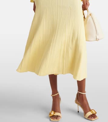 Ribbed-knit flared midi skirt | Self-Portrait