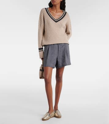 Pull en coton mélangé à sequins | Brunello Cucinelli