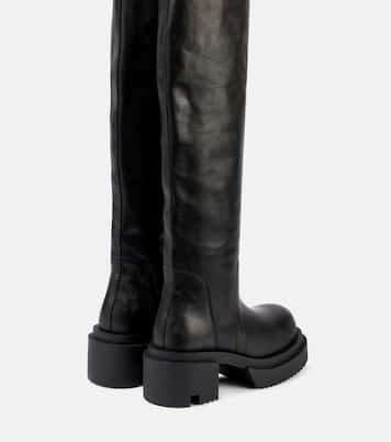 Wader leather over-the-knee boots | Rick Owens