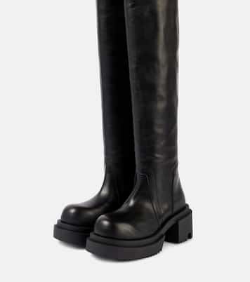 Wader leather over-the-knee boots | Rick Owens