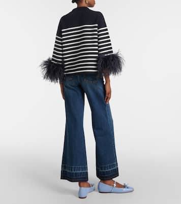Pullover VGold in cotone con piume | Valentino