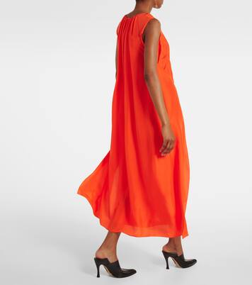 Chain-detail silk midi dress | Loewe