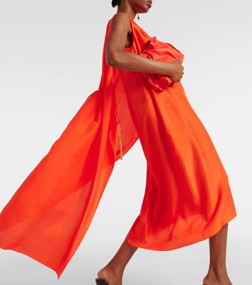 Chain-detail silk midi dress | Loewe