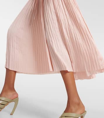 Astrid plissé satin midi dress | Ulla Johnson