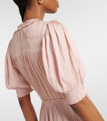 Astrid plissé satin midi dress | Ulla Johnson