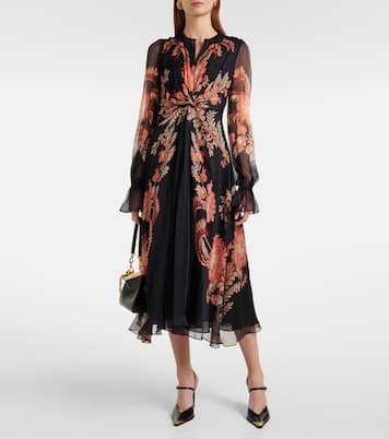 Robe midi en soie à fleurs | Etro