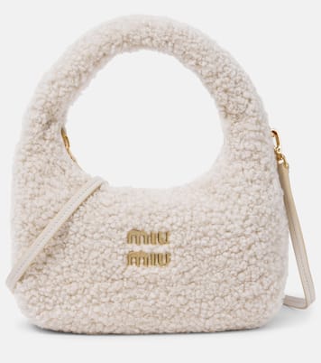 Borsa a spalla Wander Small in shearling | Miu Miu