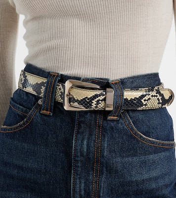 Benny snake-effect leather belt | Khaite