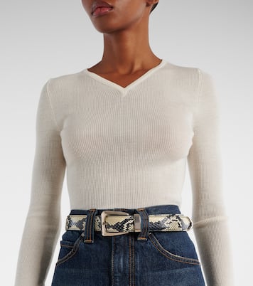 Benny snake-effect leather belt | Khaite