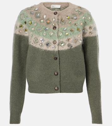 Embellished Fair Isle wool-blend cardigan | Tory Burch