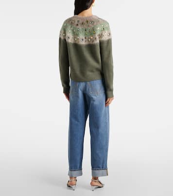 Embellished Fair Isle wool-blend cardigan | Tory Burch