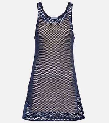 Abito corto in mesh di cotone | Prada