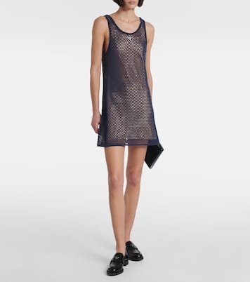 Abito corto in mesh di cotone | Prada