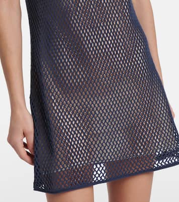Abito corto in mesh di cotone | Prada