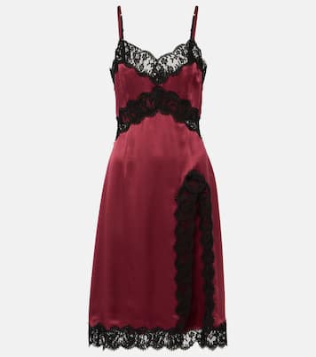 Vestido midi de mezcla de algodón y seda | Dolce&Gabbana