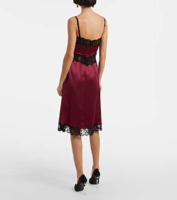Vestido midi de mezcla de algodón y seda | Dolce&Gabbana