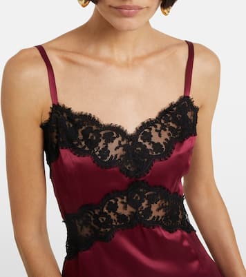 Vestido midi de mezcla de algodón y seda | Dolce&Gabbana