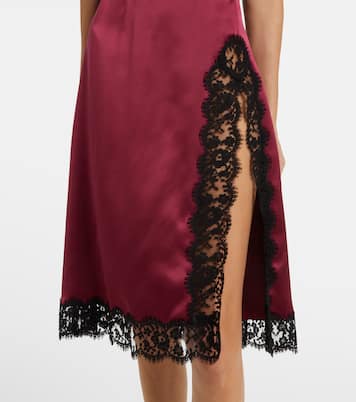 Vestido midi de mezcla de algodón y seda | Dolce&Gabbana