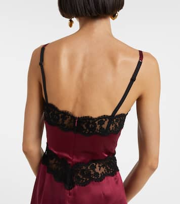 Vestido midi de mezcla de algodón y seda | Dolce&Gabbana