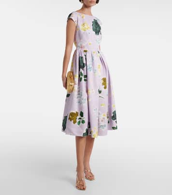 Abito midi in faille di misto cotone | Erdem