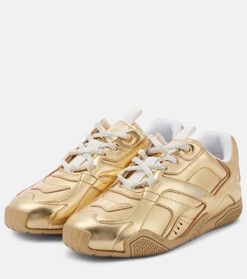 Galaxia metallic leather sneakers | Versace