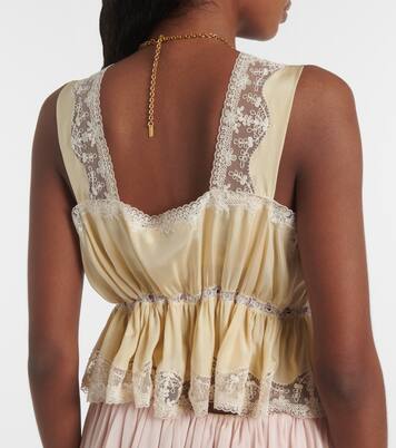Top de seda habotai con encaje | Chloé