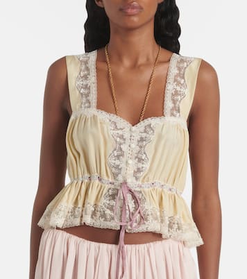 Top de seda habotai con encaje | Chloé