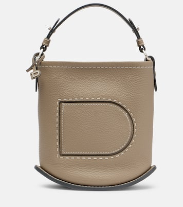 Bucket-Bag Pin Surpiqué Mini aus Leder | Delvaux